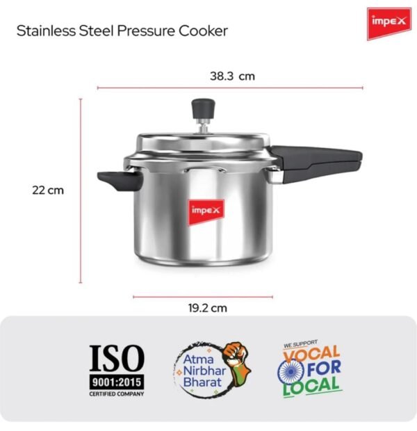 Impex Aluminium Pressure Cooker IFC 235 – Family Combo Pack (2L + 3L + 5L) - Image 2
