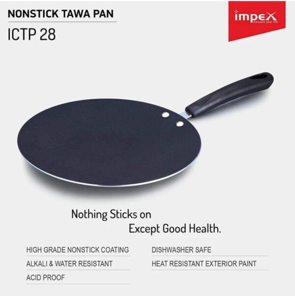 Impex Nonstick Tawa Pan ITP 2820 (28 cm) - Image 2