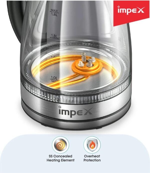 Impex Glass Electric Kettle (1.8L) - Image 3