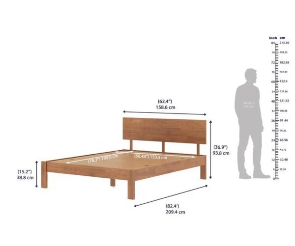 Rico Solid Wood Queen Size Without Storage Bed - Image 2