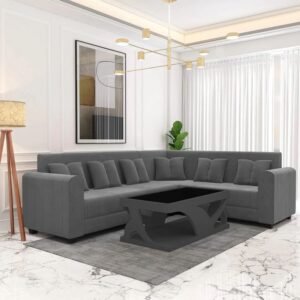 Premium Quality L Shape Sofa for Living Room Velvet Fabric 6 Seater Sofa